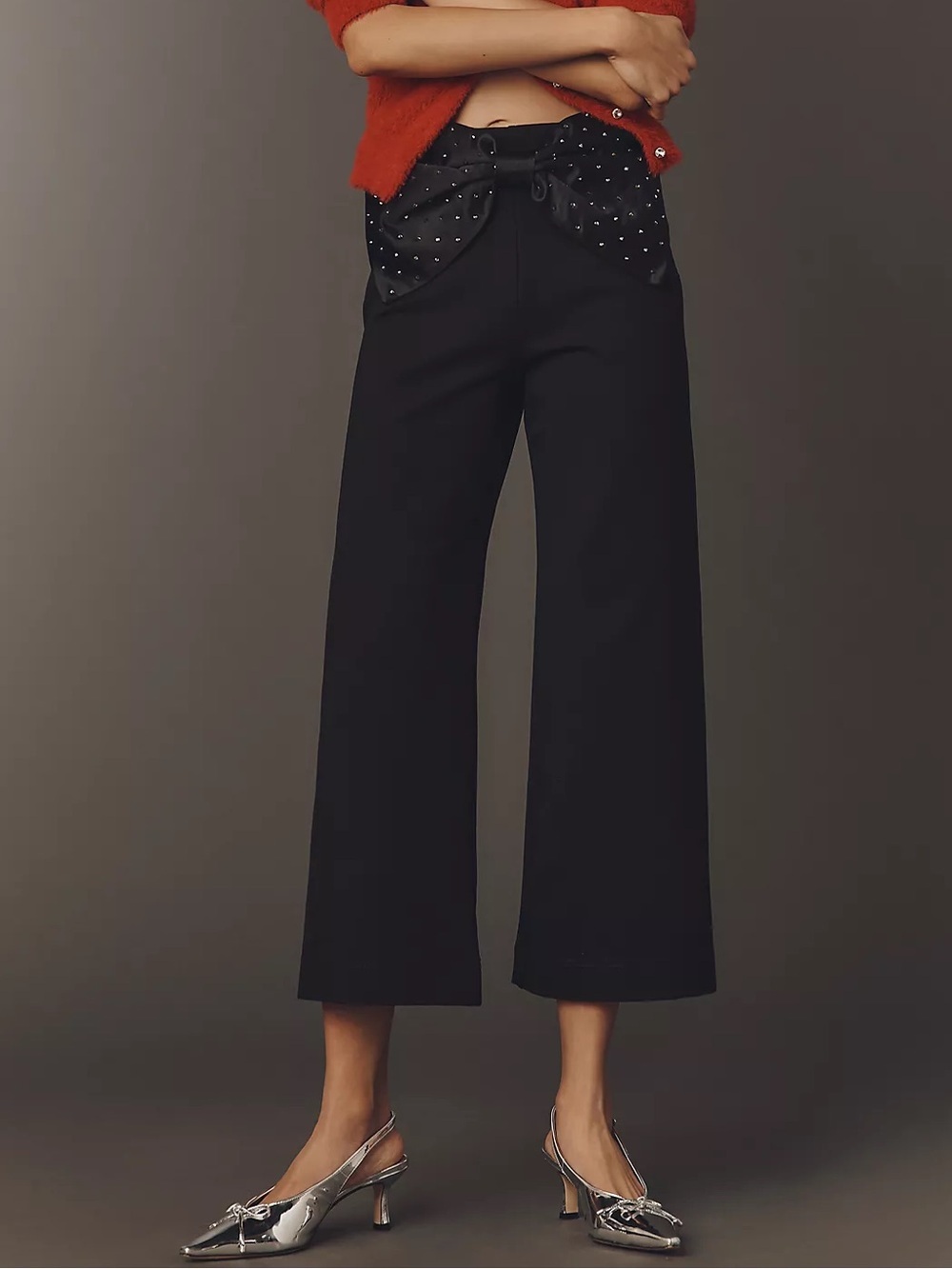 NWT! Anthropologie Maeve The Colette Bow-Waist Crop Wide-Leg Pants 🍬